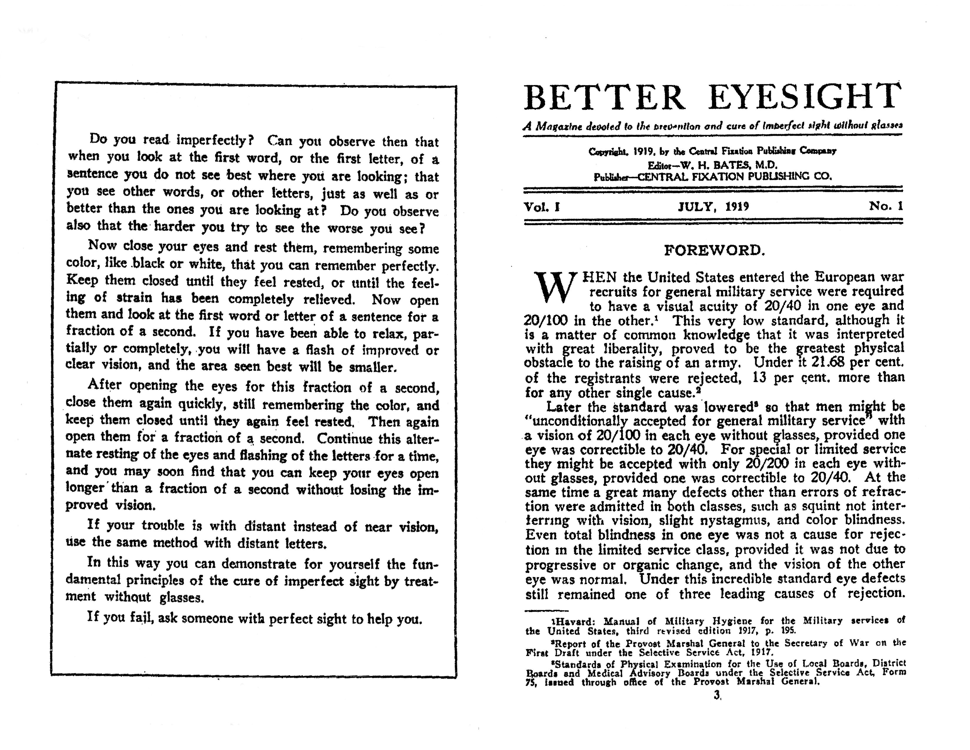 Better Eyesight Magazine Original Pages