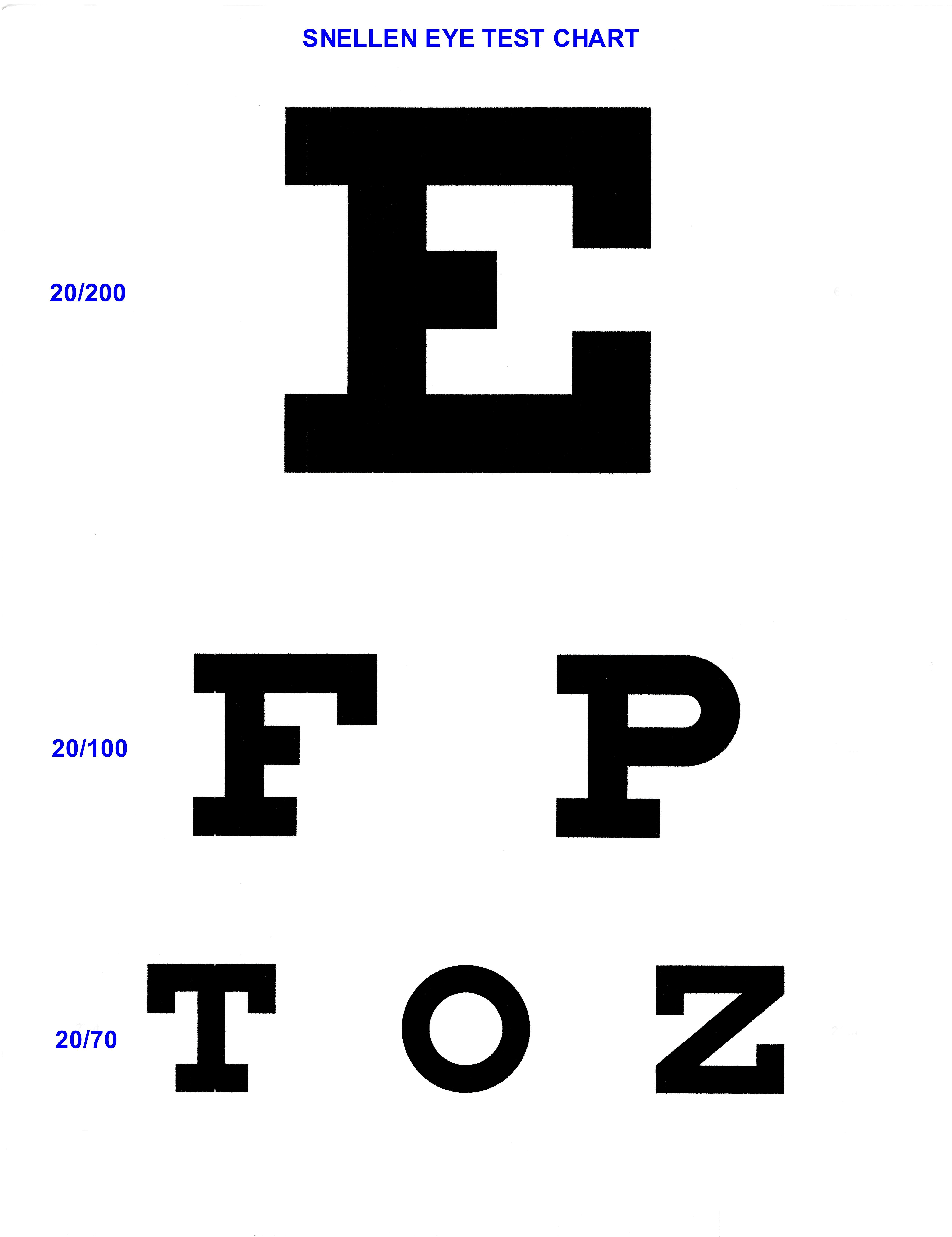 Dmv Eye Test Chart California