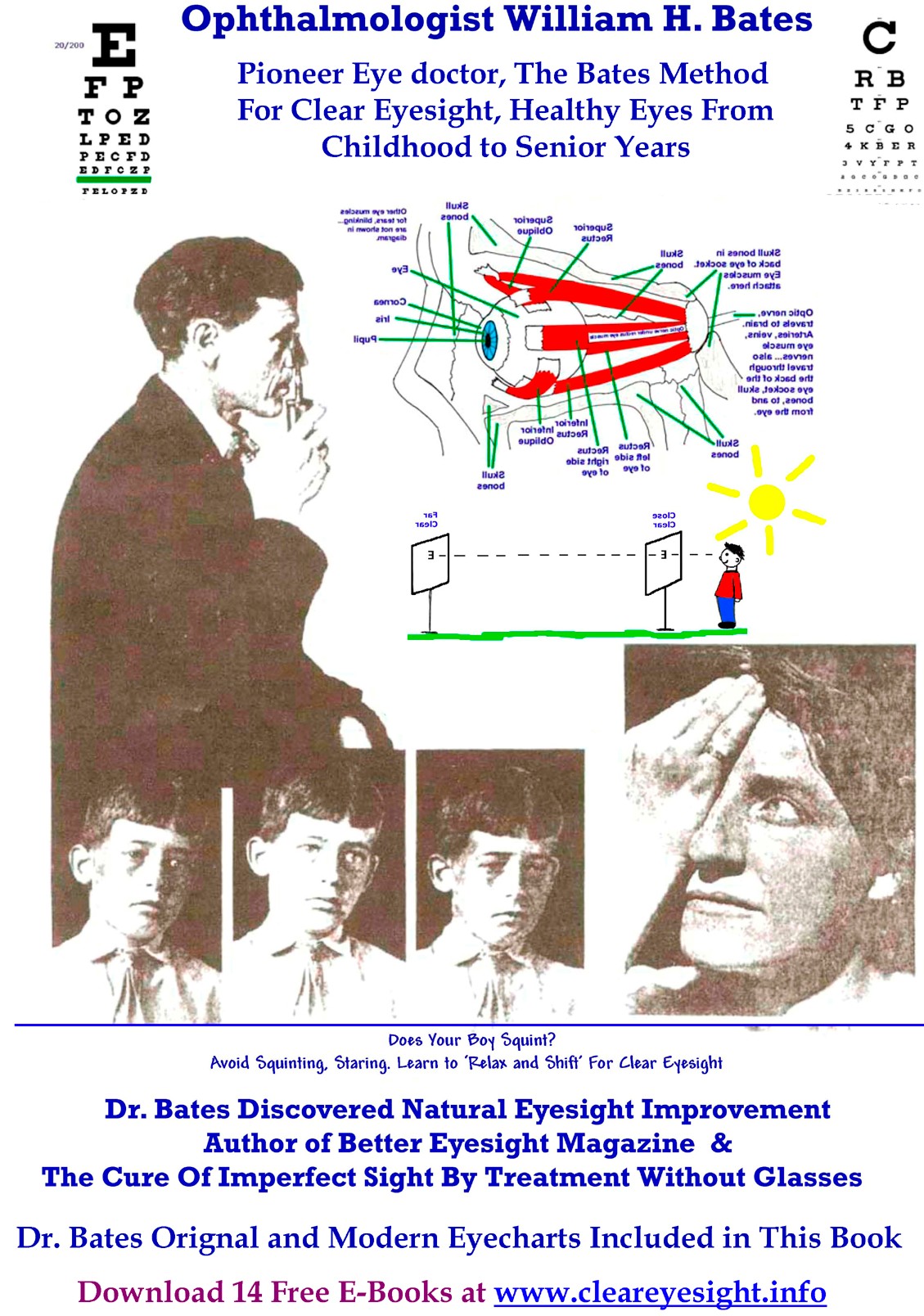 Ophthalmologist Bates looking into the Human Eye. Emily Lierman, Patient